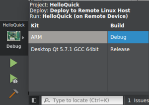 Qt Quickstart Menu - Debug