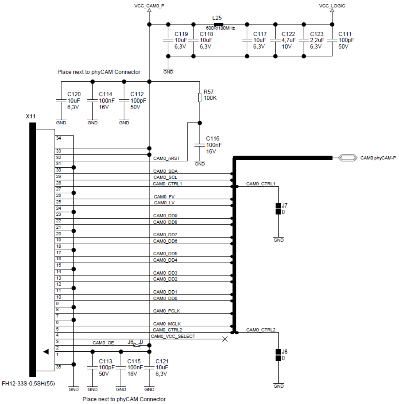 phyCAM-P Reference Circuit Diagram for Low BOM Costs