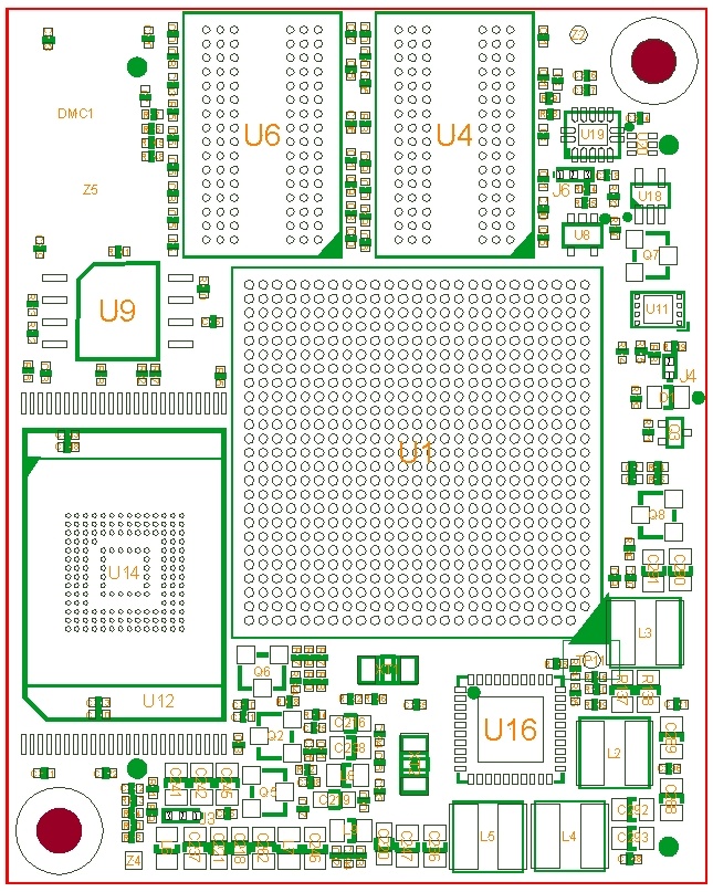 phyCORE i.MX 6 Component Placement (PCB 1429.3, top view)
